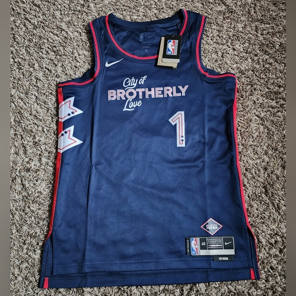 NWT Nike NBA 76ers James Harden City Edition Brotherly Love Jersey Men's S - Picture 1 of 10